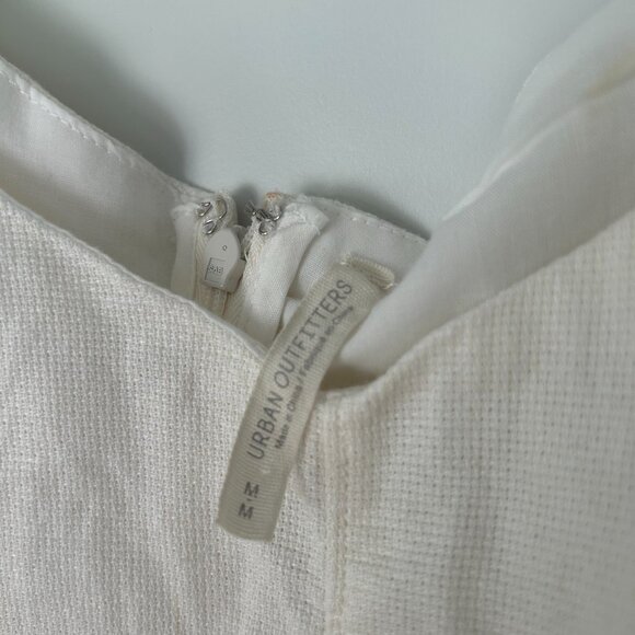 White Linen Cutout Jumpsuit - Picture 4 of 6